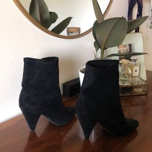 Black suede booties
